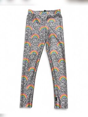PIXIELANE- Girls' Gray Rainbow Print Leggings